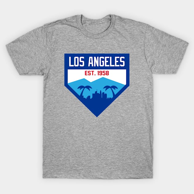 Los Angeles Home Plate Skyline T-Shirt by CasualGraphic